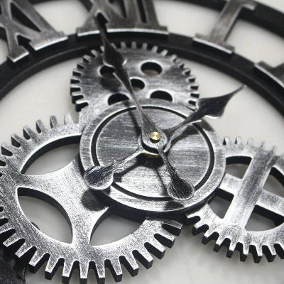 Horloge Murale - RetroWallClock™ - Argent Romain - Le Château de la Déco
