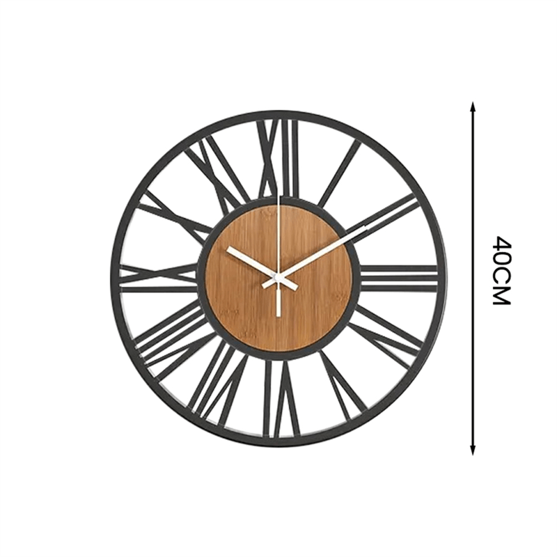 Grande Horloge Murale | Rustique Élégance - Le Château de la Déco