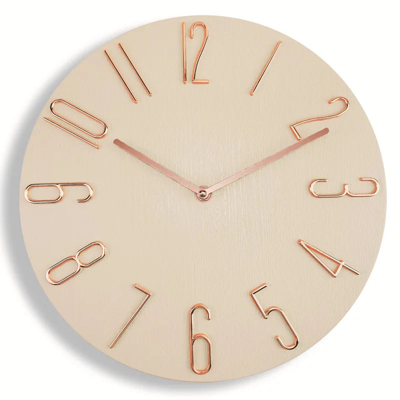 Horloge murale | Élégance Silencieuse beige mure blanc
