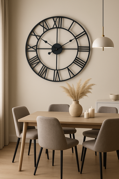Horloge murale design | Forge d'époque noire fer cuisine Le Château de la Déco