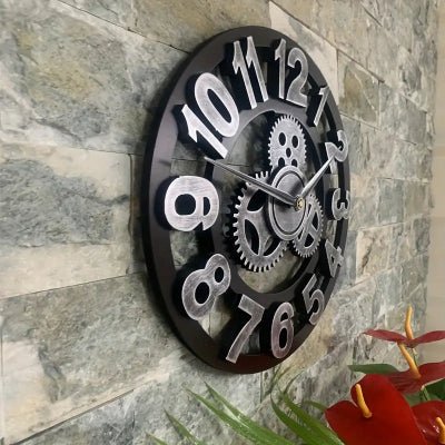 Horloge Murale - RetroWallClock™ - Argent - Le Château de la Déco