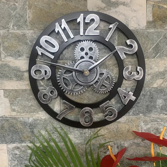Horloge Murale - RetroWallClock™ - Argent - Le Château de la Déco