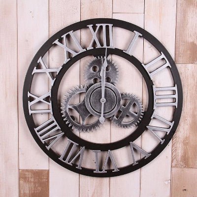 Horloge Murale - RetroWallClock™ - Argent Romain - Le Château de la Déco