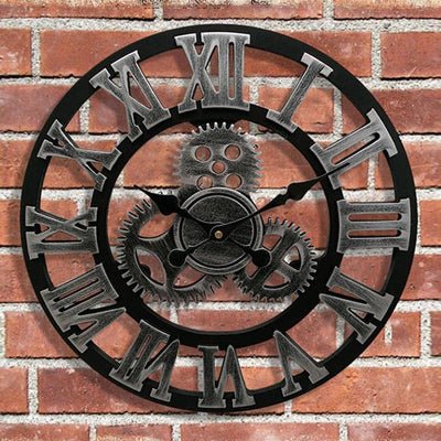 Horloge Murale - RetroWallClock™ - Argent Romain - Le Château de la Déco