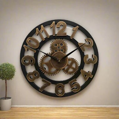 Horloge Murale - RetroWallClock™ - Bronze - Le Château de la Déco