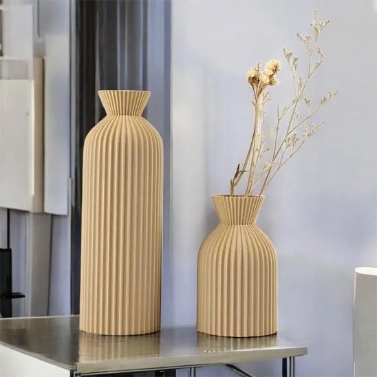 vase elgance interieure beige cylindrique
